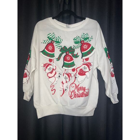 Ugly Christmas Sweater Xmas Sweatshirt Crewneck Size Large Vintage Bears - Picture 1 of 3